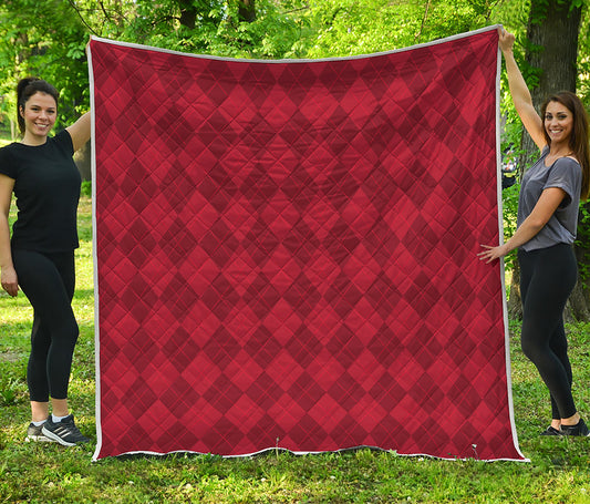 Red Argyle Pattern Print Quilt