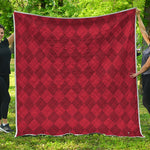 Red Argyle Pattern Print Quilt