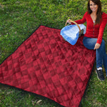 Red Argyle Pattern Print Quilt