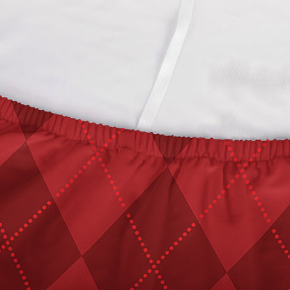 Red Argyle Pattern Print Sofa Cover