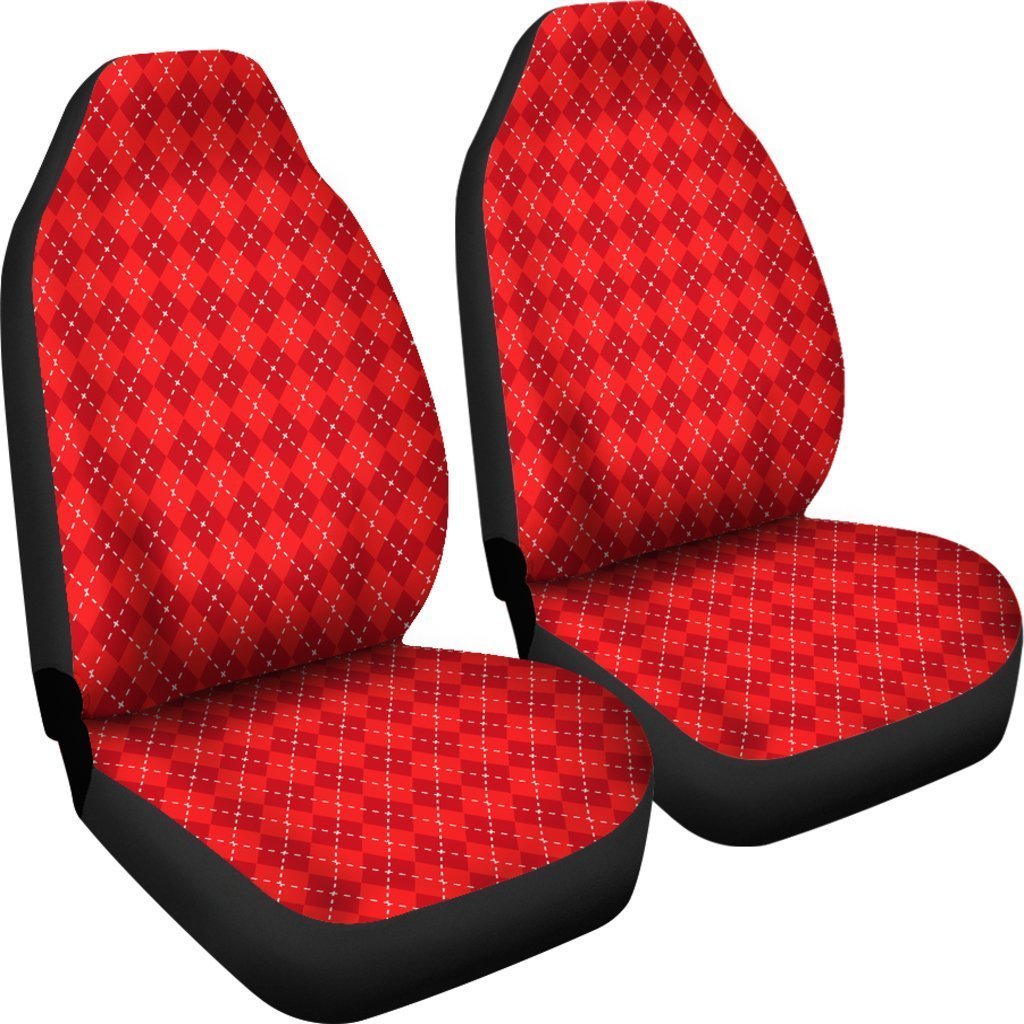 Red Argyle Universal Fit Car Seat Covers GearFrost