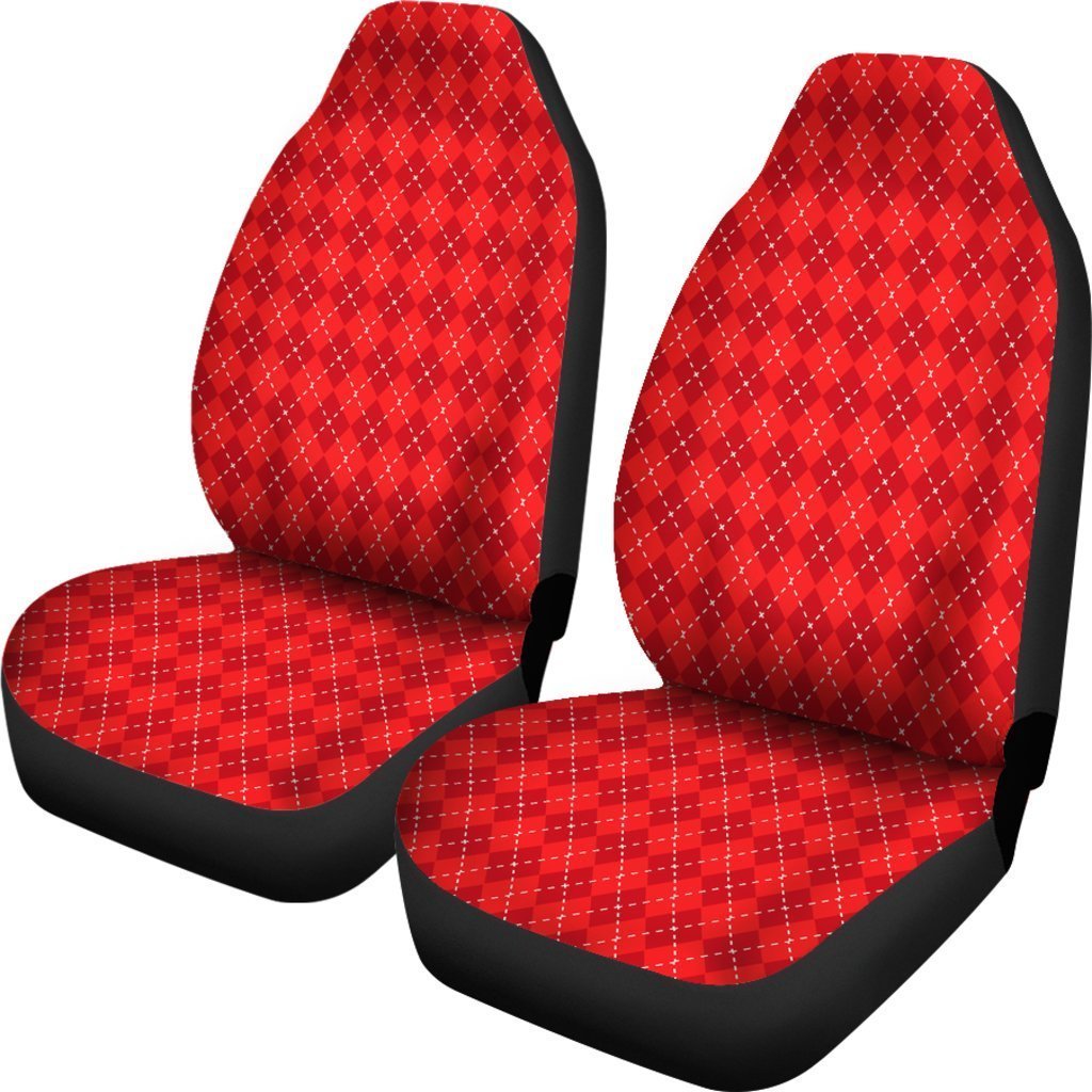 Red Argyle Universal Fit Car Seat Covers GearFrost