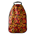 Red Autumn Sunflower Pattern Print Car Seat Organizers