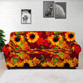 Red Autumn Sunflower Pattern Print Sofa Cover