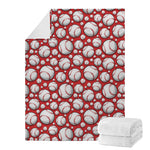 Red Baseball Pattern Print Blanket