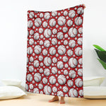 Red Baseball Pattern Print Blanket