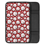 Red Baseball Pattern Print Car Center Console Cover