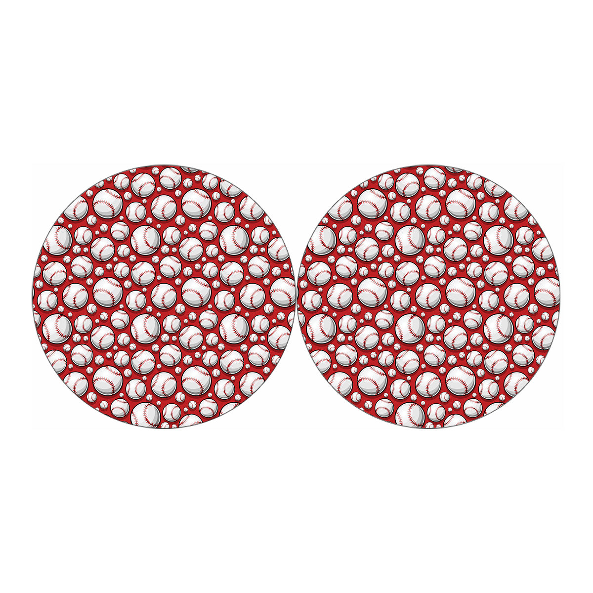 Red Baseball Pattern Print Car Coasters