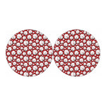 Red Baseball Pattern Print Car Coasters