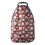 Red Baseball Pattern Print Car Seat Organizers