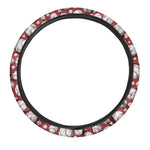 Red Baseball Pattern Print Car Steering Wheel Cover