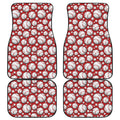 Red Baseball Pattern Print Front and Back Car Floor Mats