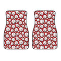 Red Baseball Pattern Print Front Car Floor Mats