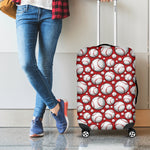 Red Baseball Pattern Print Luggage Cover