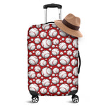 Red Baseball Pattern Print Luggage Cover