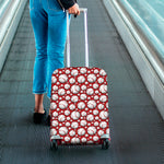 Red Baseball Pattern Print Luggage Cover
