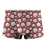 Red Baseball Pattern Print Men's Boxer Briefs