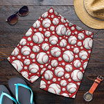 Red Baseball Pattern Print Men's Shorts