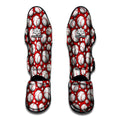 Red Baseball Pattern Print Muay Thai Shin Guards