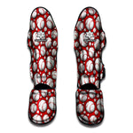 Red Baseball Pattern Print Muay Thai Shin Guard