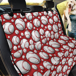 Red Baseball Pattern Print Pet Car Back Seat Cover