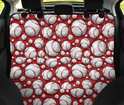 Red Baseball Pattern Print Pet Car Back Seat Cover