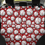 Red Baseball Pattern Print Pet Car Back Seat Cover
