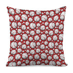 Red Baseball Pattern Print Pillow Cover