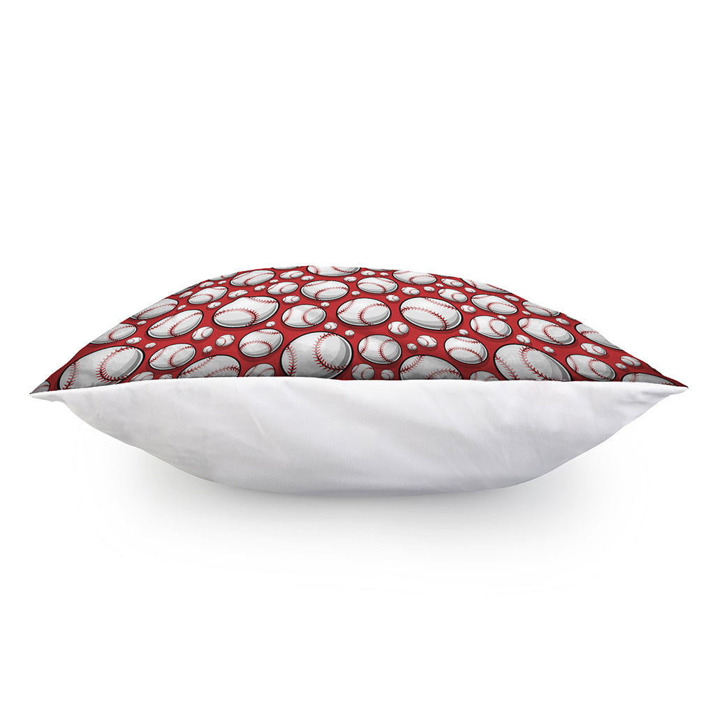 Red Baseball Pattern Print Pillow Cover