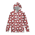 Red Baseball Pattern Print Pullover Hoodie