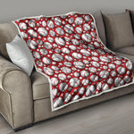 Red Baseball Pattern Print Quilt