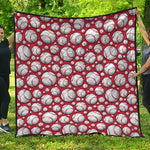 Red Baseball Pattern Print Quilt