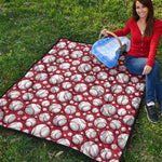 Red Baseball Pattern Print Quilt
