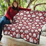 Red Baseball Pattern Print Quilt