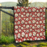 Red Baseball Pattern Print Quilt
