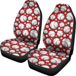 Red Baseball Pattern Print Universal Fit Car Seat Covers