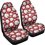 Red Baseball Pattern Print Universal Fit Car Seat Covers