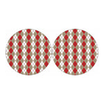 Red Beige And White Argyle Pattern Print Car Coasters