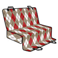 Red Beige And White Argyle Pattern Print Pet Car Back Seat Cover
