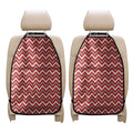 Red Beige And White Chevron Print Car Seat Organizers