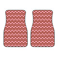 Red Beige And White Chevron Print Front Car Floor Mats