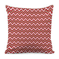 Red Beige And White Chevron Print Pillow Cover