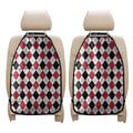 Red Black And White Argyle Pattern Print Car Seat Organizers