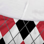 Red Black And White Argyle Pattern Print Sofa Cover