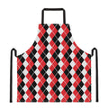 Red Black And White Argyle Print Apron