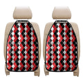 Red Black And White Argyle Print Car Seat Organizers