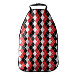 Red Black And White Argyle Print Car Seat Organizers
