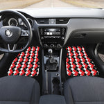 Red Black And White Argyle Print Front Car Floor Mats