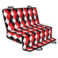 Red Black And White Argyle Print Pet Car Back Seat Cover