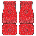 Red Black And White Bandana Print Front and Back Car Floor Mats